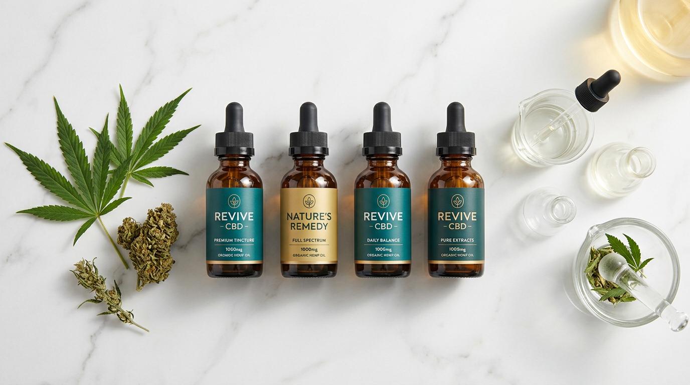 Premium CBD oil tincture bottles reviewed by CBD Review House experts